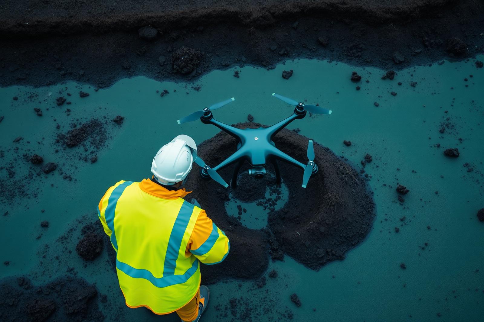 Oil spill site with hydrocarbon bioremediation treatment applied